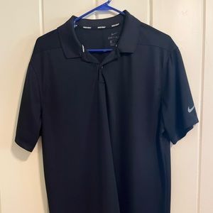 Large Black Nike Dri-Fit Golf Polo.